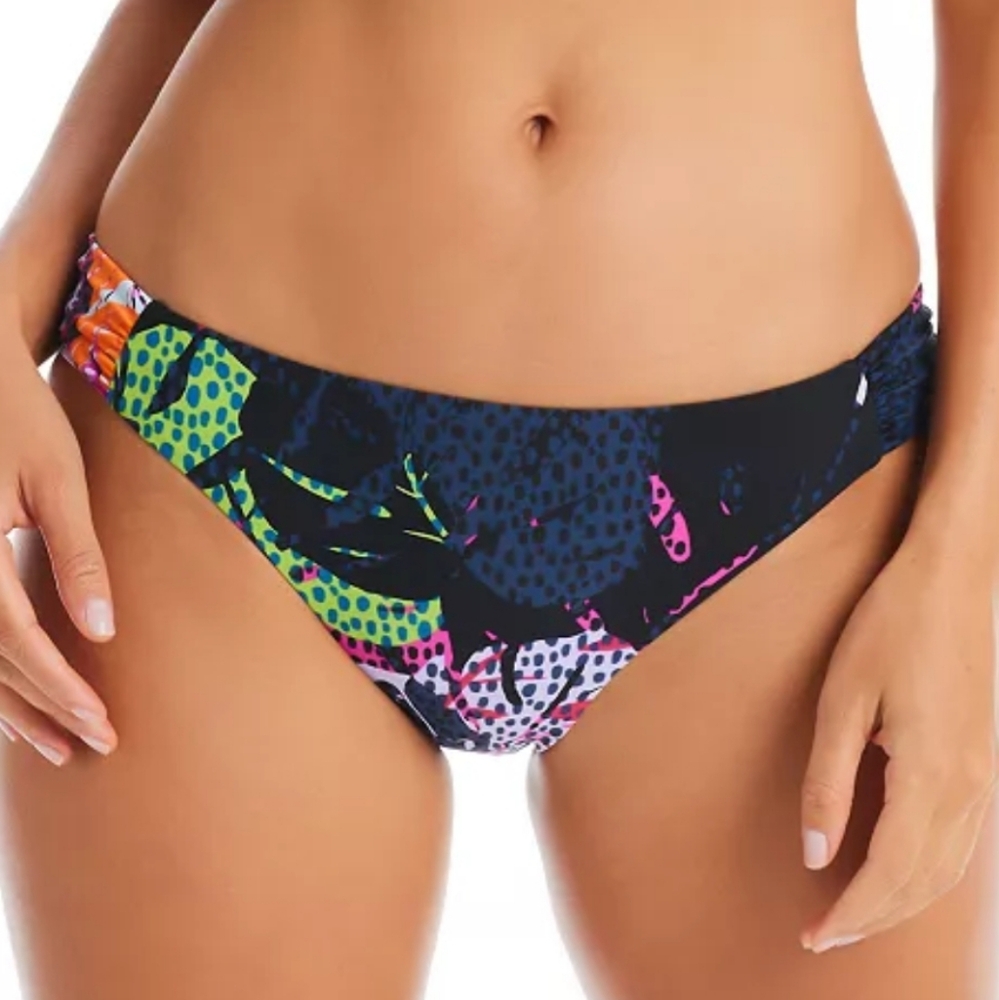 Bar iii Women's Paradise Palms Tab-Side Hipster Bikini Bottoms Size Medium NWT